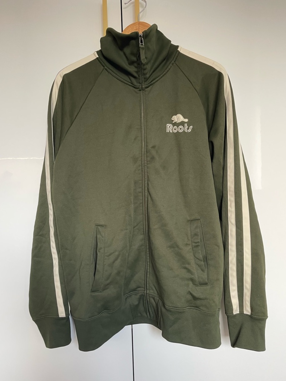 Roots Army Green Track Jacket Large